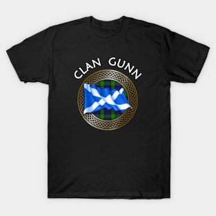 Clan Gunn Crest & Tartan Knot T-Shirt